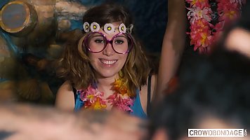 The beauty involved in the luau and gets an orgasm from Orgy